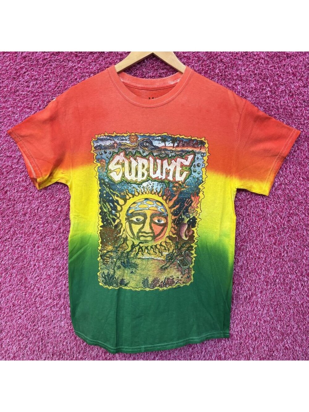 Sublime Rastafari Style Tricolored tiedye Rock Tee size small